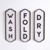 Set Of Three Wash Dry Fold Signs