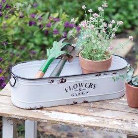 Flowers And Garden Long White Bin