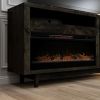 Bridgevine Home Avondale 83 Inch Electric Fireplace TV Console, for TVs up to 95 inches, Charcoal-Brown Finish