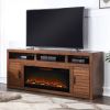 Bridgevine Home Sausalito 78 inch Electric Fireplace TV Stand Console for TVs up to 95 inches, Whiskey Finish
