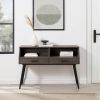 Contemporary 2-Drawer Angled Entry Table â€“ Slate Grey