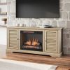 Bridgevine Home Topanga 68 inch Electric Fireplace TV Console for TVs up to 80 inches, Alabaster finish