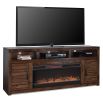 Bridgevine Home Sausalito 78 inch Electric Fireplace TV Stand Console for TVs up to 95 inches, Whiskey Finish