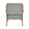 Modern Tufted Back Accent Chair 1pc Gray Upholstery Antique Finish Solid Rubberwood Unique Design Furniture
