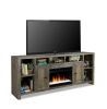 Bridgevine Home Joshua Creek 84 inch Electric Fireplace TV Stand for TVs up to 95 inches, Barnwood Finish