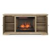 Bridgevine Home Topanga 68 inch Electric Fireplace TV Console for TVs up to 80 inches, Alabaster finish