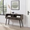 Contemporary 2-Drawer Angled Entry Table â€“ Slate Grey