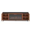 Bridgevine Home Graceland 86 inch Fireplace TV Stand Console for TVs up to 100 inches, Black with Bourbon finish