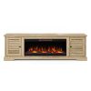 Bridgevine Home Topanga 83 inch Electric Fireplace TV Console for TVs up to 95 inches, Alabaster finish