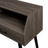 Contemporary 2-Drawer Angled Entry Table â€“ Slate Grey