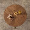33.86"Modern Retro Splicing Round Coffee Table,Fir Wood Table Top with Gold Cross Legs Base(Same SKU:W757127348)