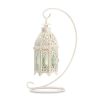 White Fancy Candle Lantern With Stand